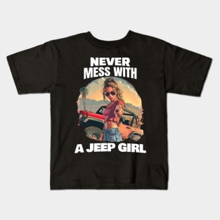 Never mess with a Jeep girl! Kids T-Shirt